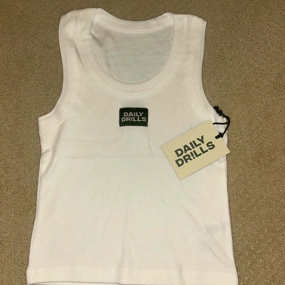 NWT Daily Drills Logo Ribbed Tank
